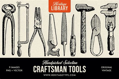 Craftsman Tools Vintage Illustrations