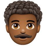 👨🏾‍🦱 Man: Medium-Dark Skin Tone, Curly Hair Emoji on WhatsApp 2.22.8.79