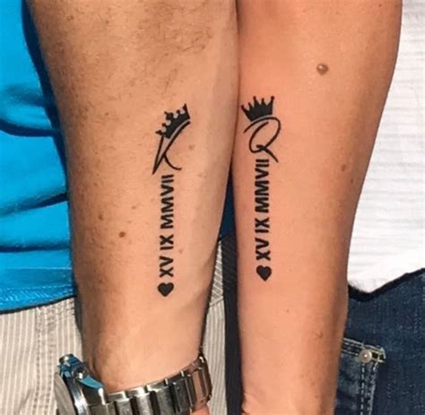 Matching Wedding Date Tattoos