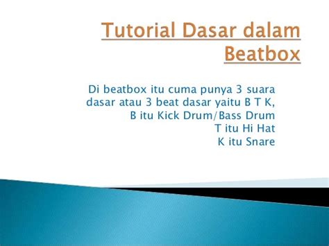 Tutorial dasar dalam beatbox