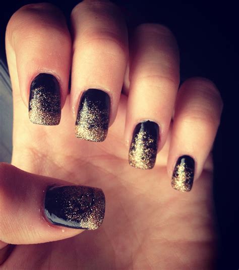 black acrylic with gold glitter