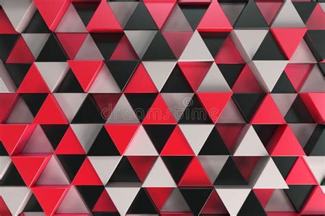 Pattern of Black, White and Red Triangle Prisms Stock Illustration - Illustration of triangle ...