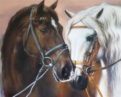 Love - Horse painting Art Print on canvas | Horse painting, Horse oil painting, Horse art