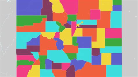 Counties of Colorado Interactive Colorful Map