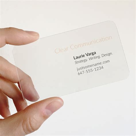 Clear, plastic business card on Behance