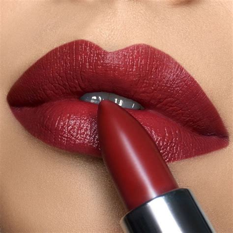 matte burgundy red lipstick | Burgundy lipstick, Dark red lips, Lipstick shades