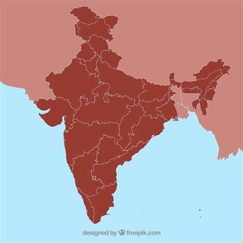 India Map Outline Horizontal