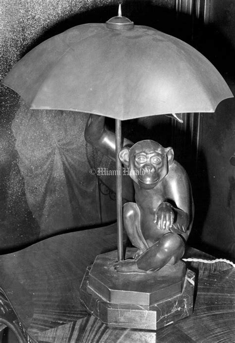 Monkey lamp with umbrella, Art Deco piece. Plant Pots, Potted Plants, Animal Lamp, Umbrella Art ...
