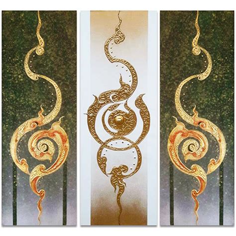 Thai Style Painting 3 Piece Canvas Art | Royal Thai Art