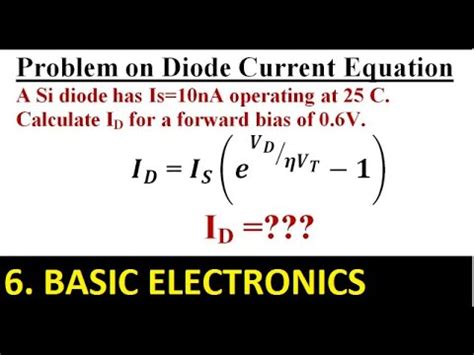 Diode Current Equation (Numerical 1) - YouTube