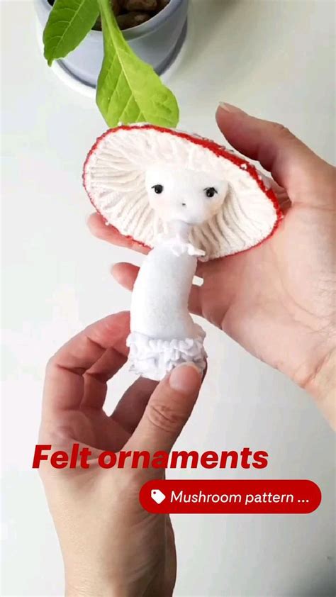 Mushroom felt pattern , mushroom decor cute for nursery , stuffed toys ...