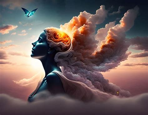 The soul leaves the body and goes to heaven, profile, art, fantasy, butterfly, HD wallpaper | Peakpx