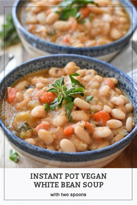 Instant Pot Vegan White Bean Soup | With Two Spoons