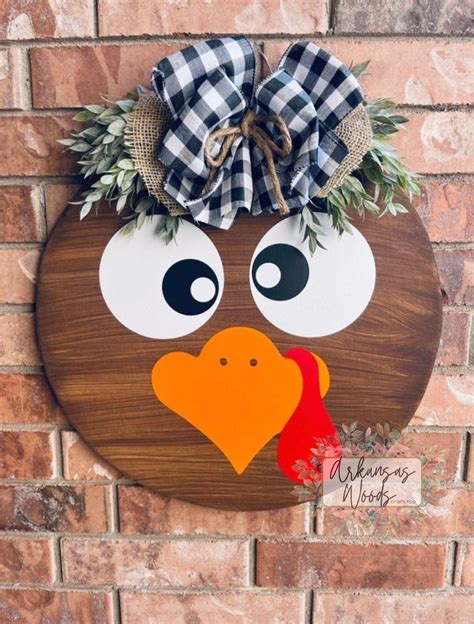 Turkey door hanger thanksgiving door hanger fall door etsy – Artofit