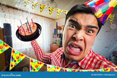 Crazy birthday boy stock photo. Image of entertainment - 68570430