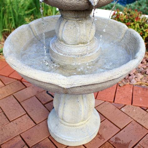 Sunnydaze Birds' Delight Outdoor Water Fountain with Pump - 35" H ...