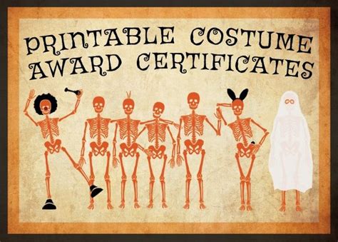 10 Free Costume Award Certificates! [Printables] - Halloween Costumes ...