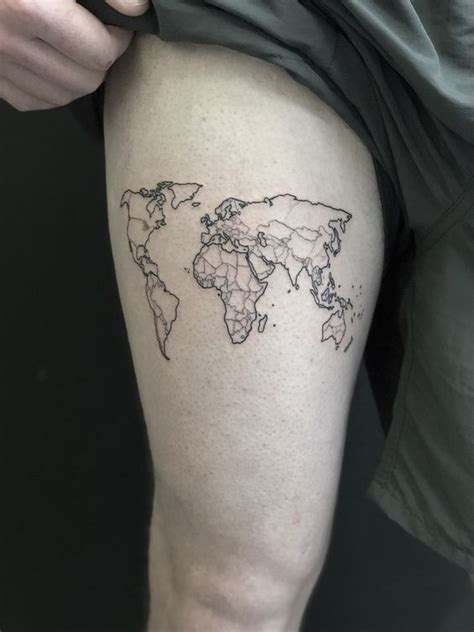 45 World Map Tattoo Ideas For The Traveler Soul Within You - Blurmark