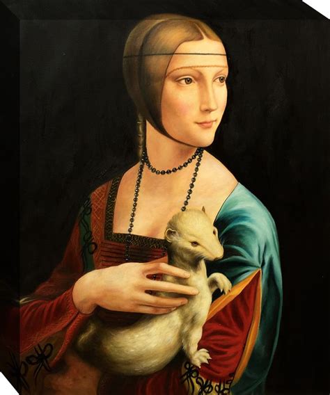 Leonardo da Vinci, Lady With an Ermine - Oil Painting - Canvas Art ...