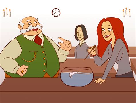 Lily and prof. Slughorn - Harry Potter Fan Art (31656751) - Fanpop