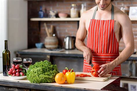 Handsome Guy Preparing Healthy Food Stock Image - Image of chef ...