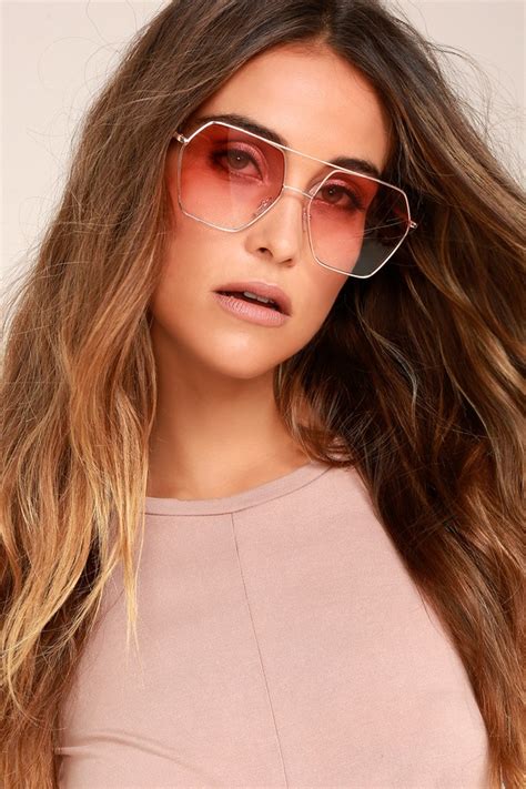 Pink and Gold Aviators - Aviator Sunglasses - Lulus