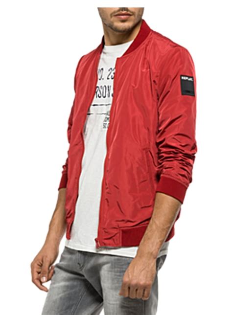 Replay Zip Bomber Jacket Red