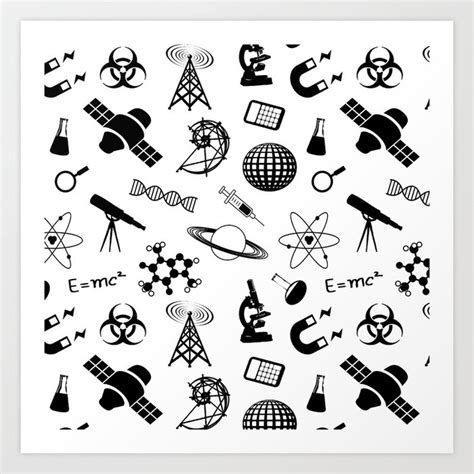 Symbols of Science Art Print by Thin Line Studio | Society6