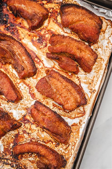 Oven Baked Pork Belly Slices - The Dinner Bite