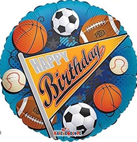 18 Happy Birthday Sports Mylar Foil Balloons 4 Party Supply - Etsy