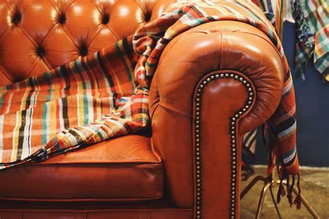 Orange Chesterfield / Berbere Blanket | Vintage chesterfield sofa, Modern couch, Chesterfield sofa