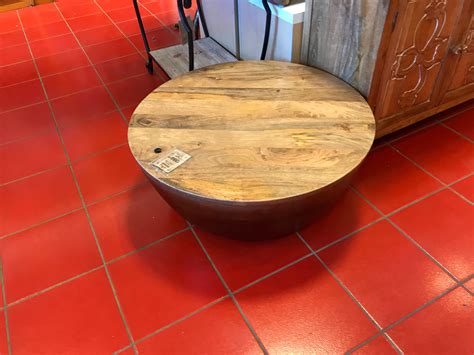 Rustic low wood coffee table round form Pier One | Round coffee table, Round wood coffee table ...