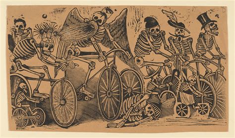 José Guadalupe Posada | Skeletons (calaveras) riding bicycles | The Metropolitan Museum of Art