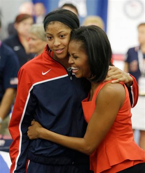 Michelle Obama greets US athletes in London | Candace parker, Michelle obama, Athlete