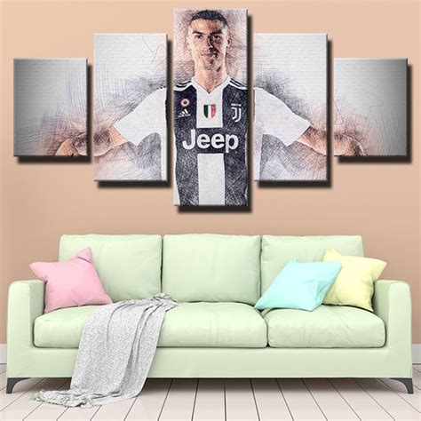 Juventus Fc Cristiano Ronaldo Smile Canvas Wall Art - Pencil Canvas