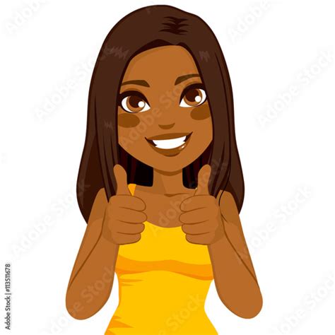 "Beautiful African American woman happy smiling making thumbs up sign ...