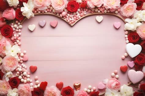 Premium AI Image | a pink cake with hearts and hearts on it