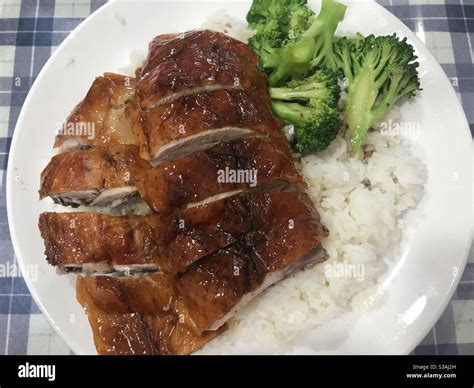 BBQ duck rice Stock Photo - Alamy