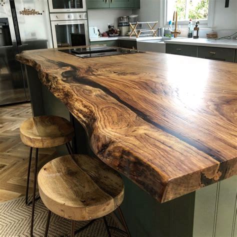Live Edge Kitchen Island Worktop by Earthy Timber. Practical Art ...