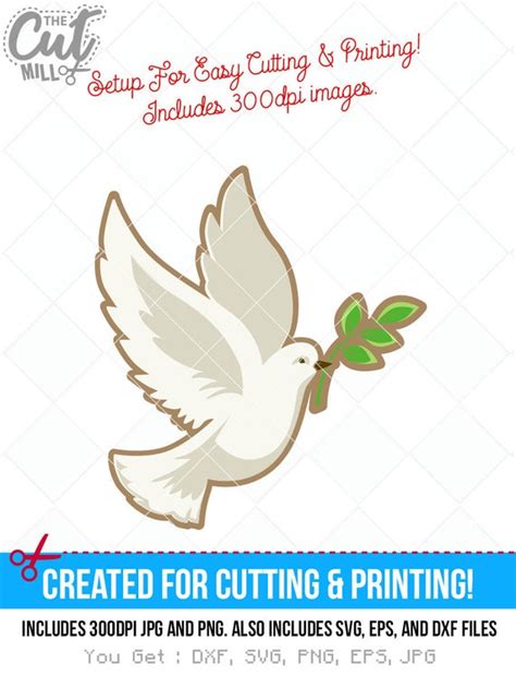 Dove Svg Dove Dxf Religion Cut File Cutting Files Clip | Etsy