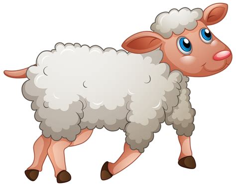un mouton mignon sur fond blanc 1503720 Art vectoriel chez Vecteezy