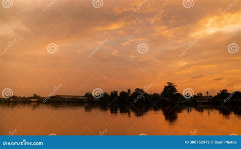 Sunset sky in the river stock photo. Image of wallpaper - 300752972