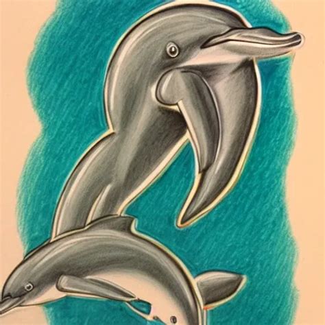 letters"G" and dolphins combine, Pencil Sketch - Arthub.ai