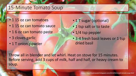 Tomato Soup recipe card. | Tomato soup recipes, How to dry basil, How ...