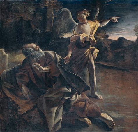 The prophet Elijah in the desert awakened by an angel. 1624 - 1625 ...