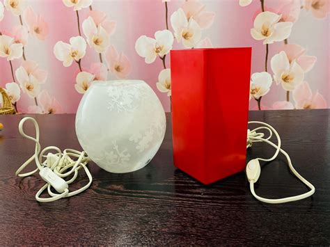 IKEA White & Red Table Lamps $12.99, Furniture & Home Living, Lighting & Fans, Lighting on Carousell