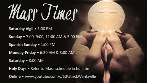 Mass Schedule & Offerings | St. Patrick Church