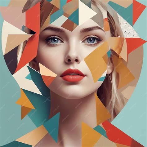 Premium Vector | Picture abstract modern art collage portrait of young woman trendy paper ...