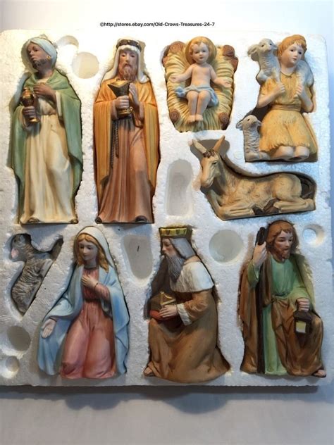 HOMCO Home Interior 9 Piece Porcelain Figurines Nativity Set | Nativity ...