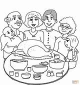 Thanksgiving Family Dinner Coloring Page  Free Printable Coloring Pages sketch template